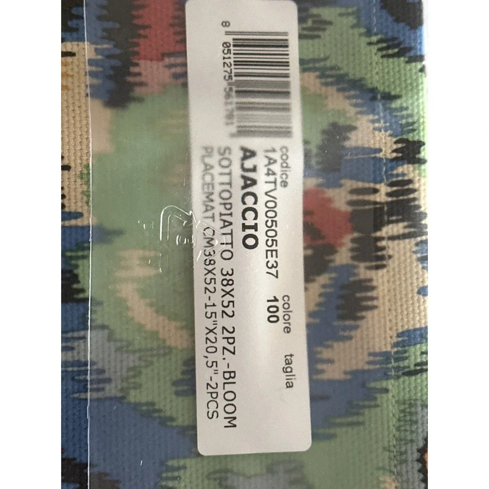 Missoni Home Ajaccio 2 Floral Ikat Placemats Blue Coral 15x20.5 1A4TV00505E37
